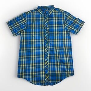 Under Armour HeatGear Mens Medium Plaid Short Sleeve Button Up Shirt Golf